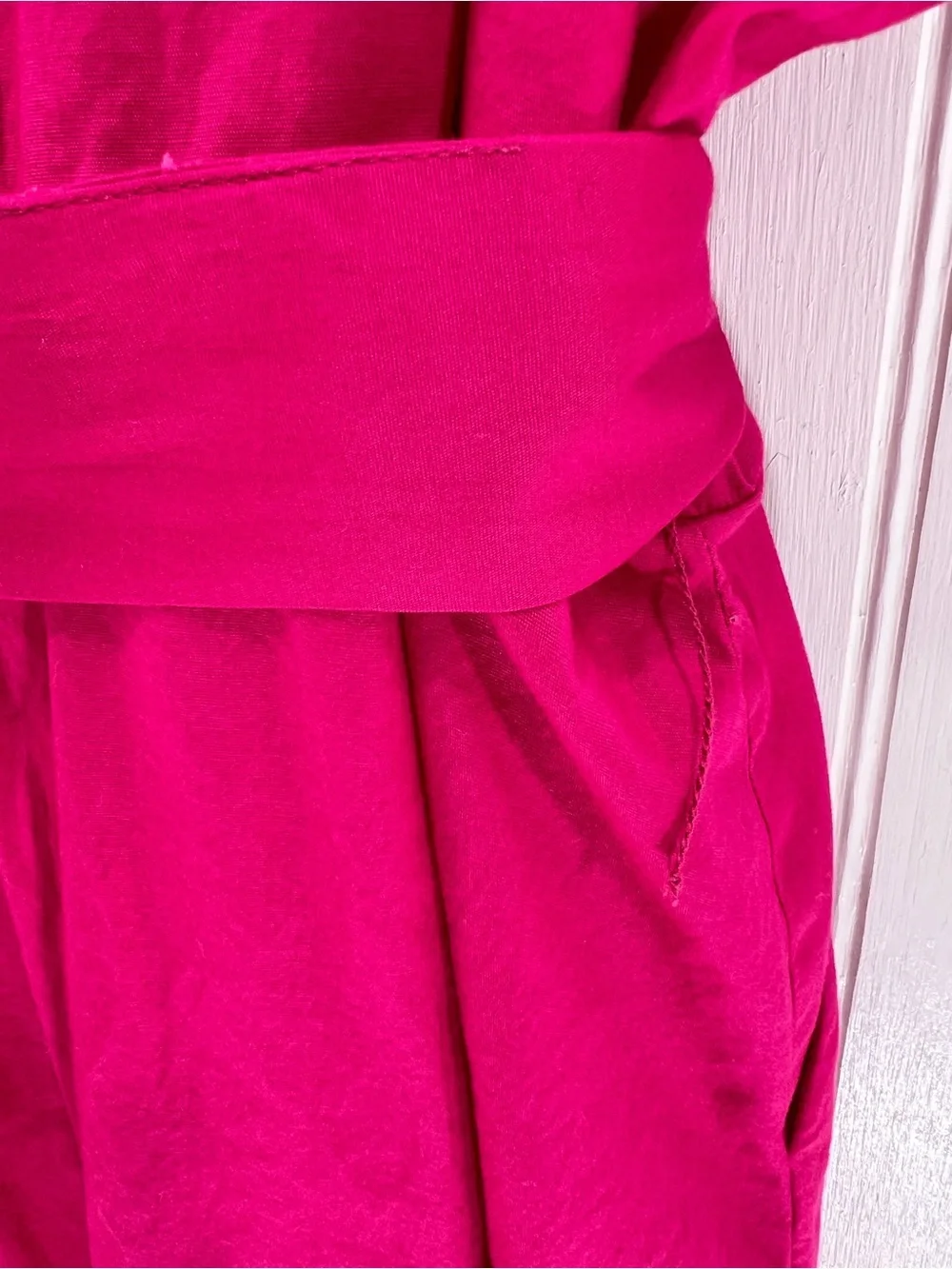 Torrid Fuchsia Pink Sleeveless Button Front Shirt Dress Belted Plus Size 4X - Picture 3 of 11